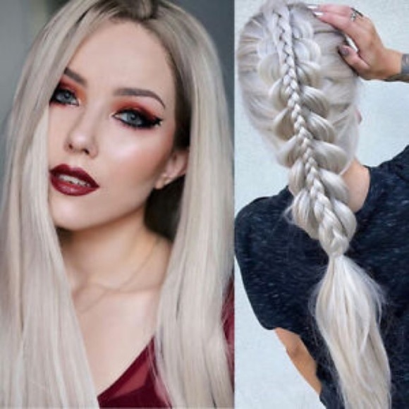 24” WHITE BLONDE STRAIGHT 280 G  4 PEICE CLIP INS main image 4